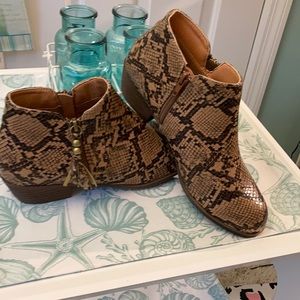 Mata Brown Snake Ankle Boot